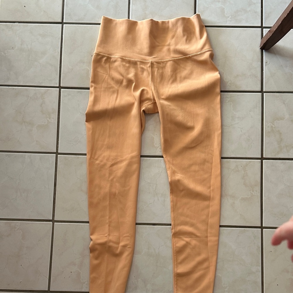 CALIA by Carrie Underwood Peach Ribbed Kids Leggings